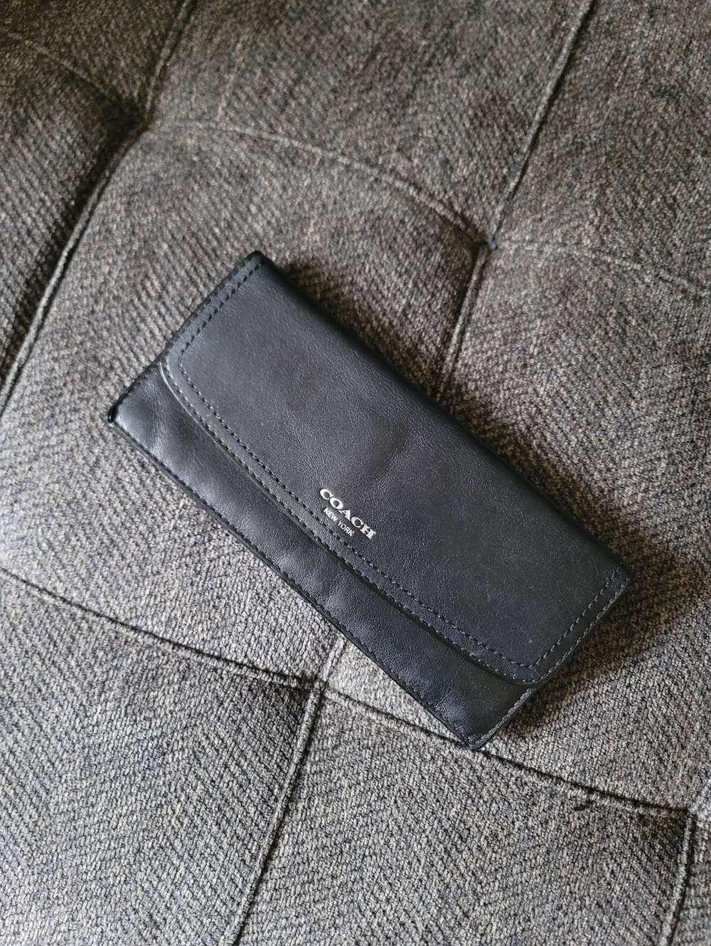 Coach Black Leather Slim Envelope Wallet - Picture 13 of 13